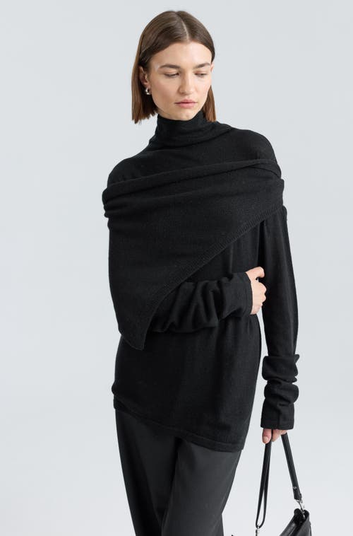 Almina Concept Funnel Wool/cash Turtleneck In Black