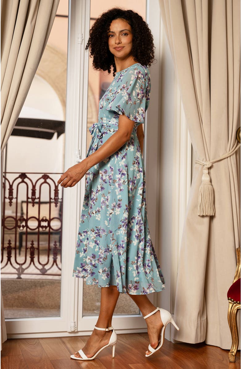 Yumi Blossom Print Midi Skater Dress, Alternate, color,