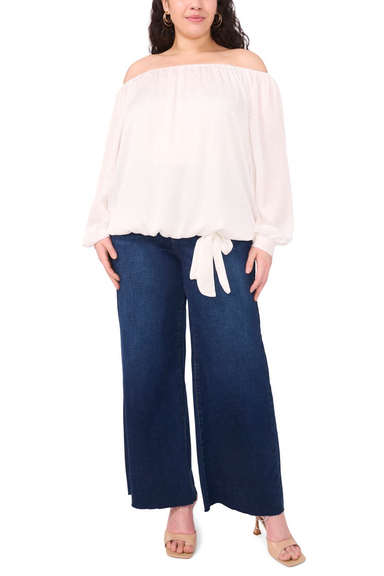 Off the Shoulder Long Sleeve Top, Alternate, color, NEW IVORY