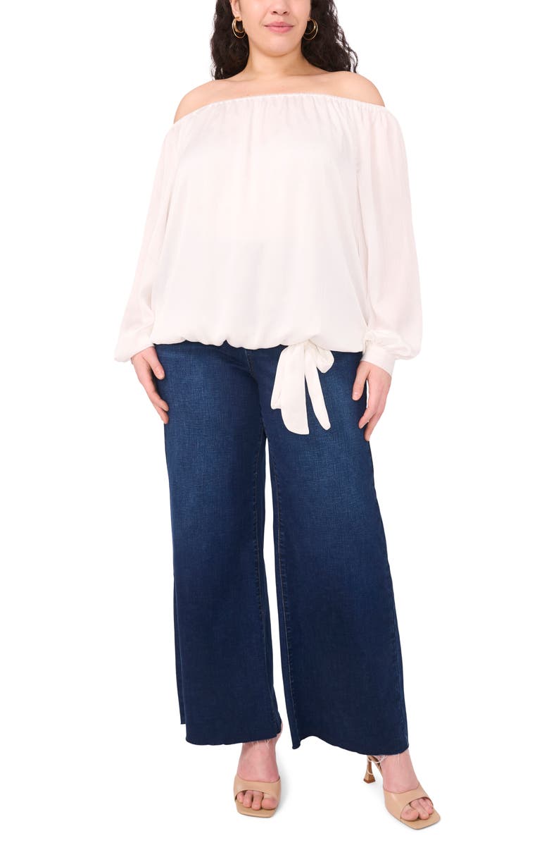 Vince Camuto Off the Shoulder Long Sleeve Top, Alternate, color, New Ivory