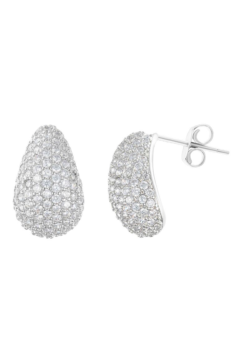 Pavé Teardrop Earrings, Main, color, SILVER