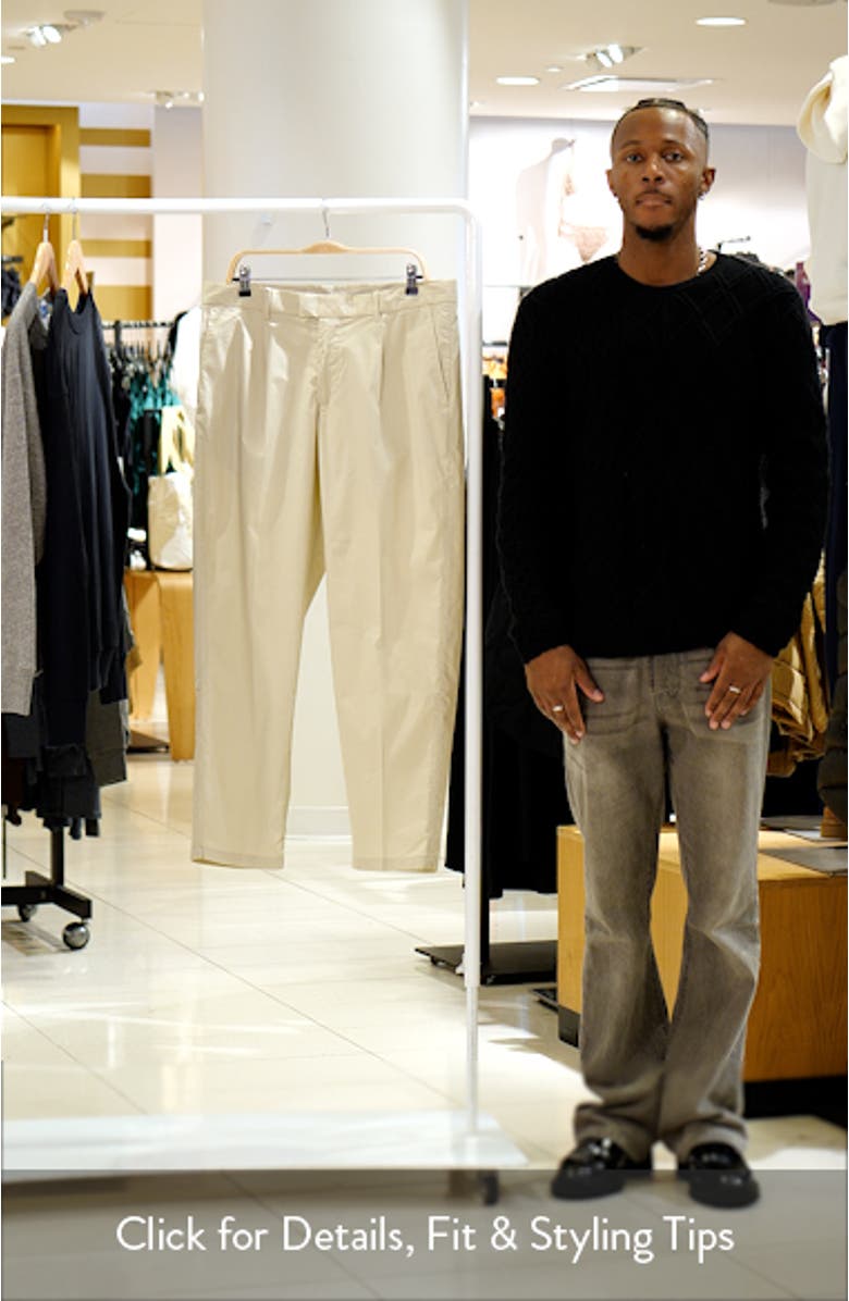 Slim Fit Pleated Crop Cotton Blend Chinos, sales video thumbnail