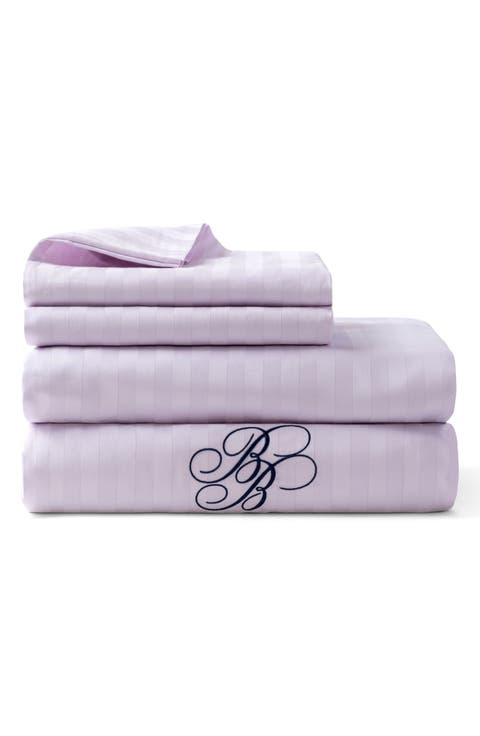 Sateen Stripe 4-Piece Sheet Set