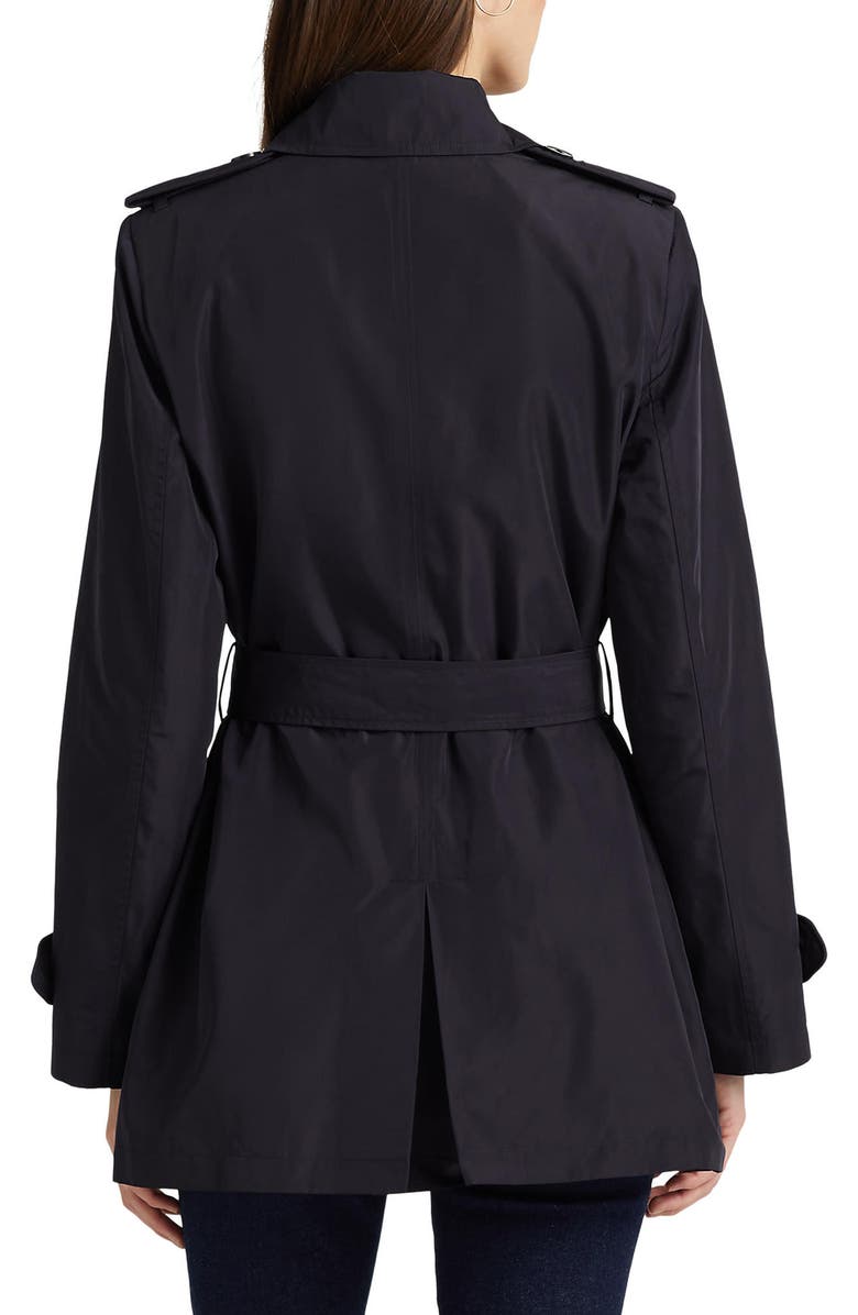 Lauren Ralph Lauren Belted Water Repellent Taffeta Trench Coat, Alternate, color,
