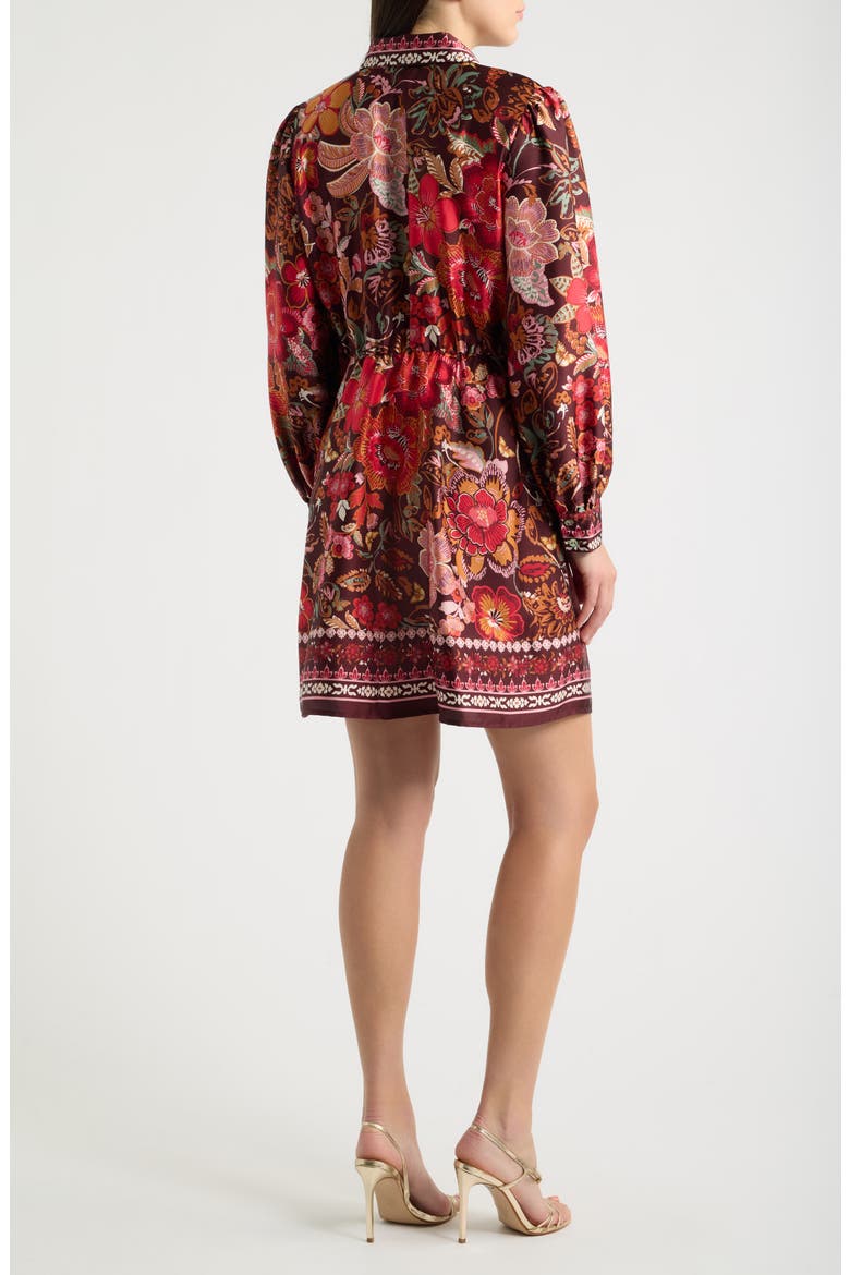 Tie Waist Long Sleeve Shirtdress, Alternate, color, DEEP MAHOGANY