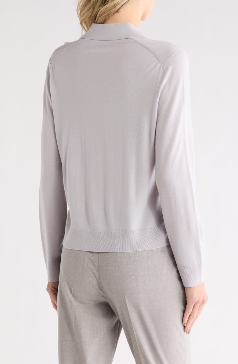 Theory Regal Merino Wool Polo Sweater, Alternate, color, Fog