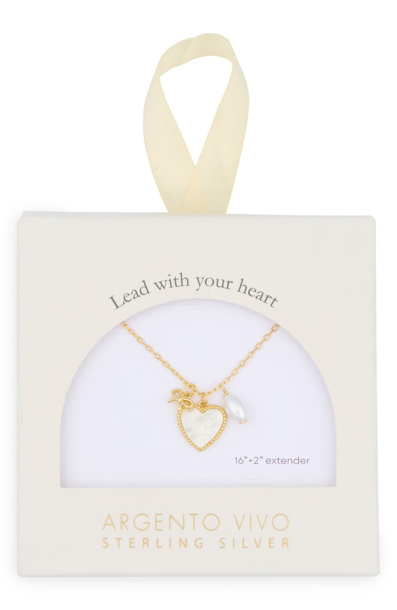 Argento Vivo Sterling Silver Sentimental Heart Pendant Necklace, Main, color, Gold
