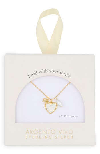 Argento Vivo Sterling Silver Sentimental Heart Pendant Necklace In Gold