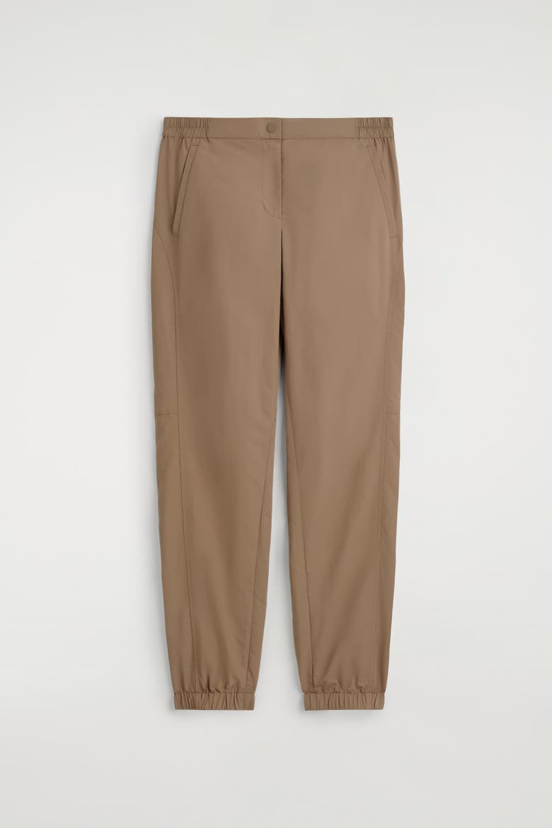 Technical Nylon Barrel-Leg Pants, Alternate, color, BEIGE