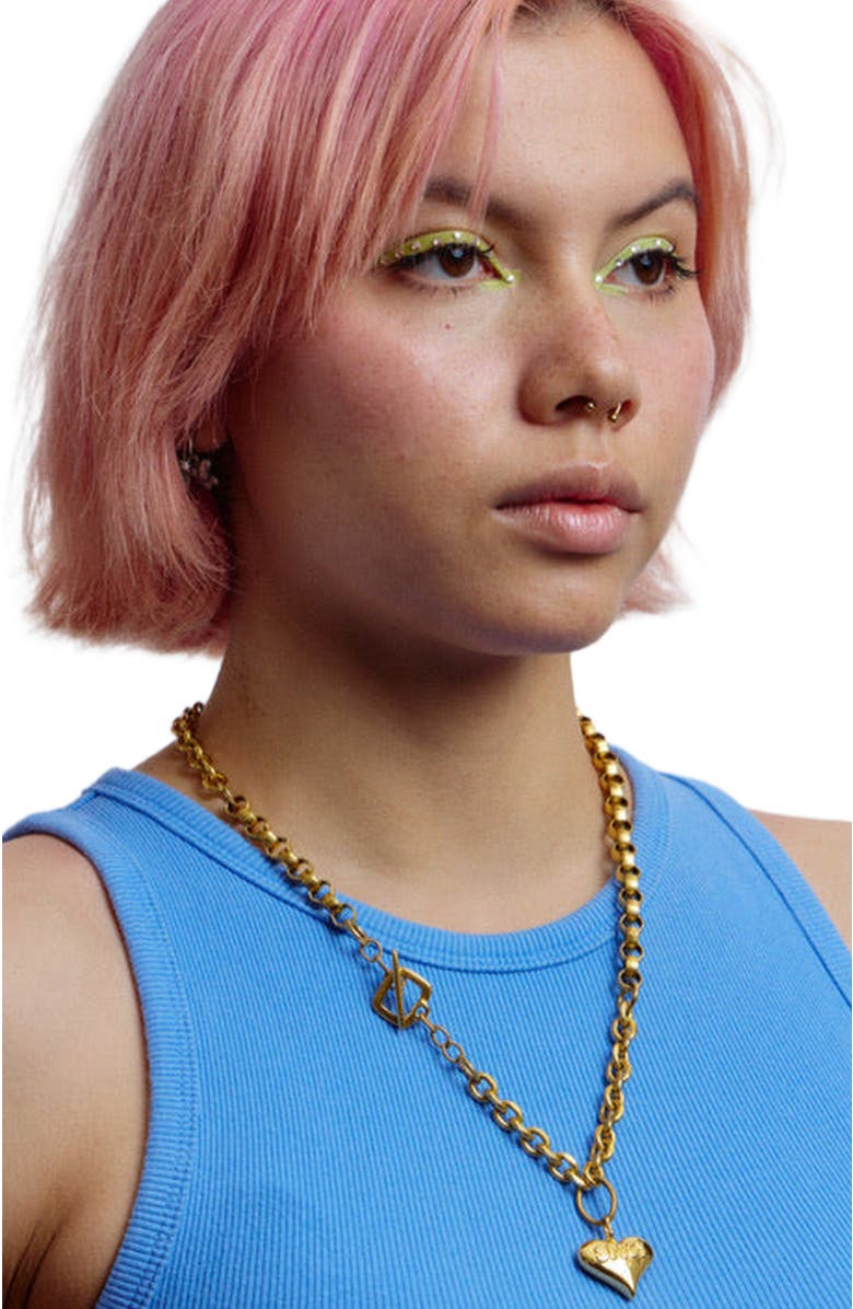 SHOP SPICY DAN Tito Antique Gold Heart Pendant Necklace, Alternate, color, Gold