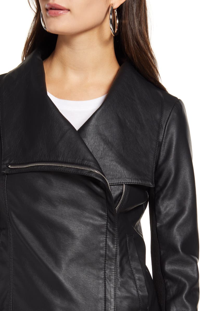 BB Dakota by Steve Madden BB Dakota Up to Speed Faux Leather Moto Jacket, Alternate, color,