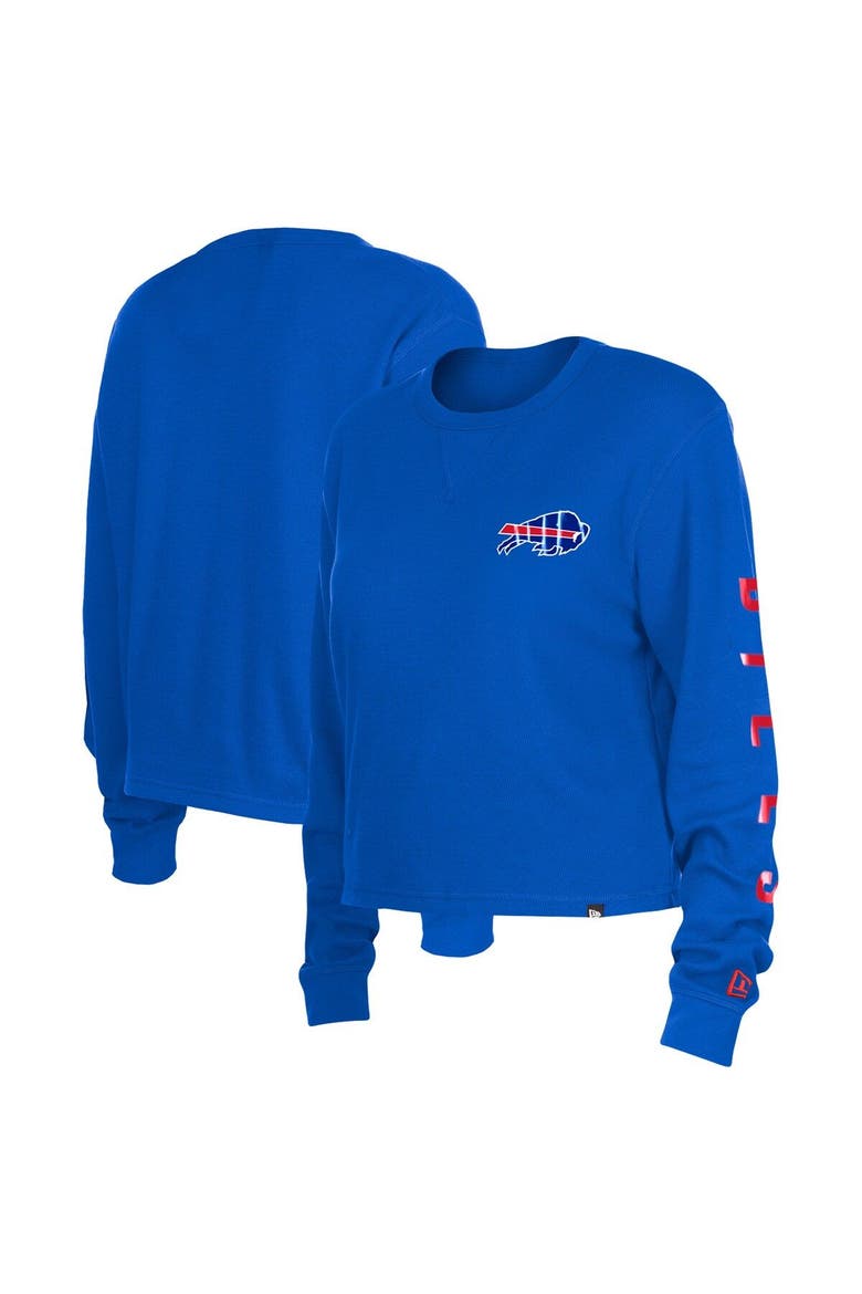Women's New Era  Royal Buffalo Bills Sport Night Thermal Long Sleeve Cropped T-Shirt, Alternate, color, Royal