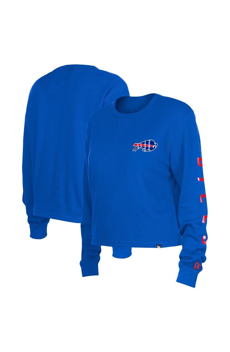 New Era Women's New Era  Royal Buffalo Bills Sport Night Thermal Long Sleeve Cropped T-Shirt, Alternate, color, Royal