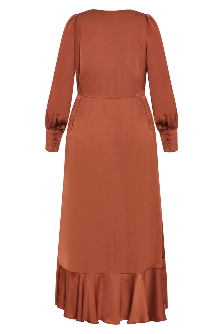 Marceline Long Sleeve Wrap Maxi Dress, Alternate, color, TOFFEE