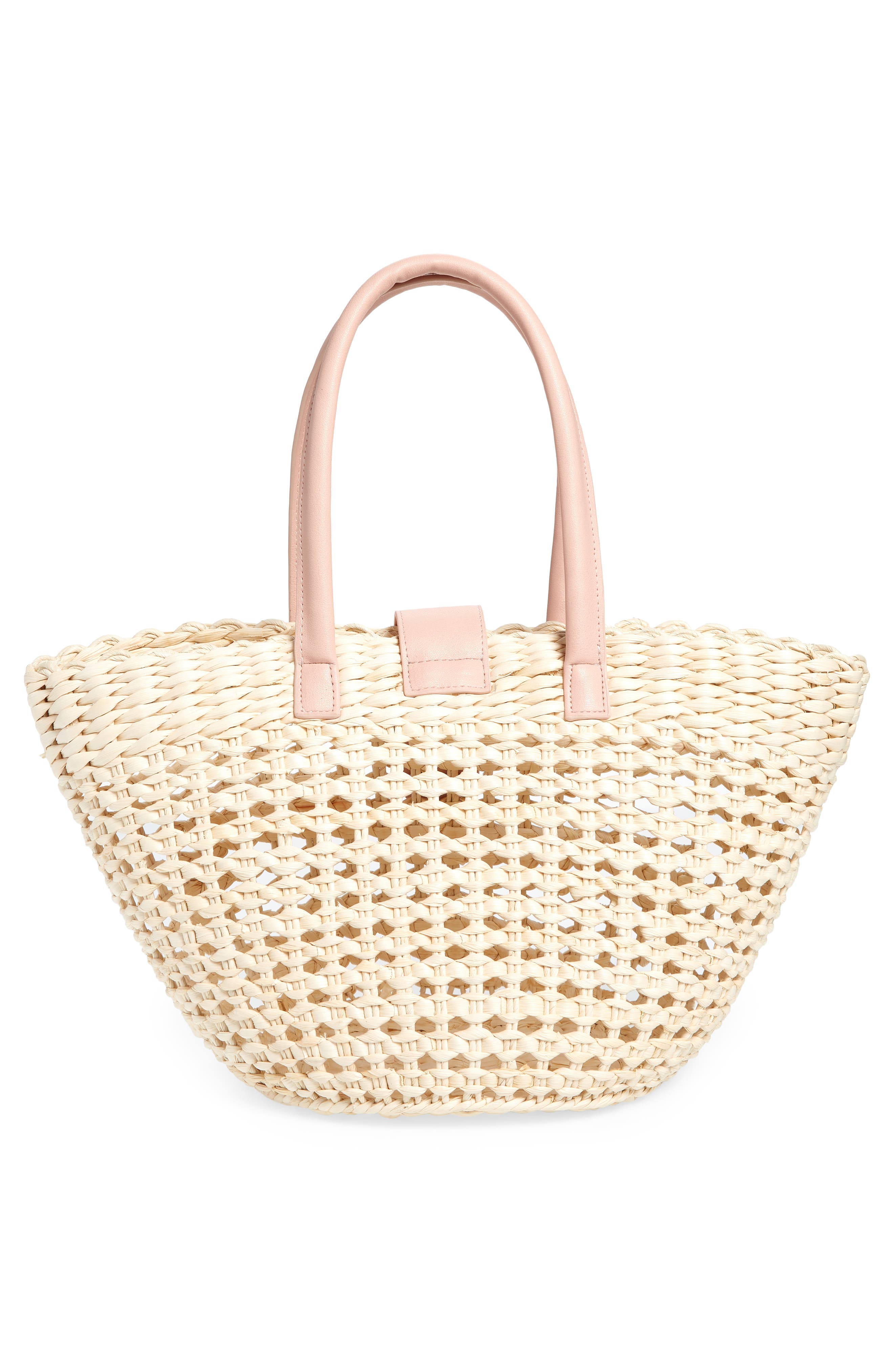 BTB Los Angeles Jules Straw Tote, Alternate, color, 