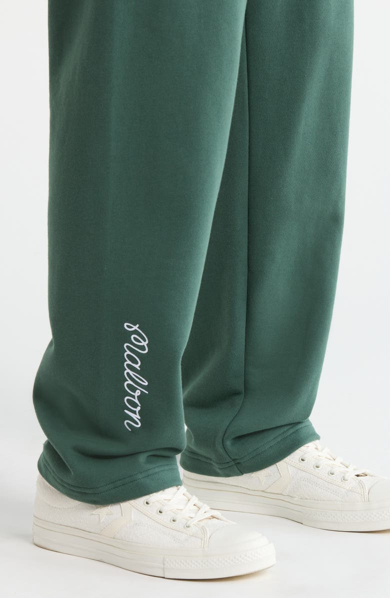 Malbon Golf Bon Script Embroidered Sweatpants, Alternate, color, Hunter Green