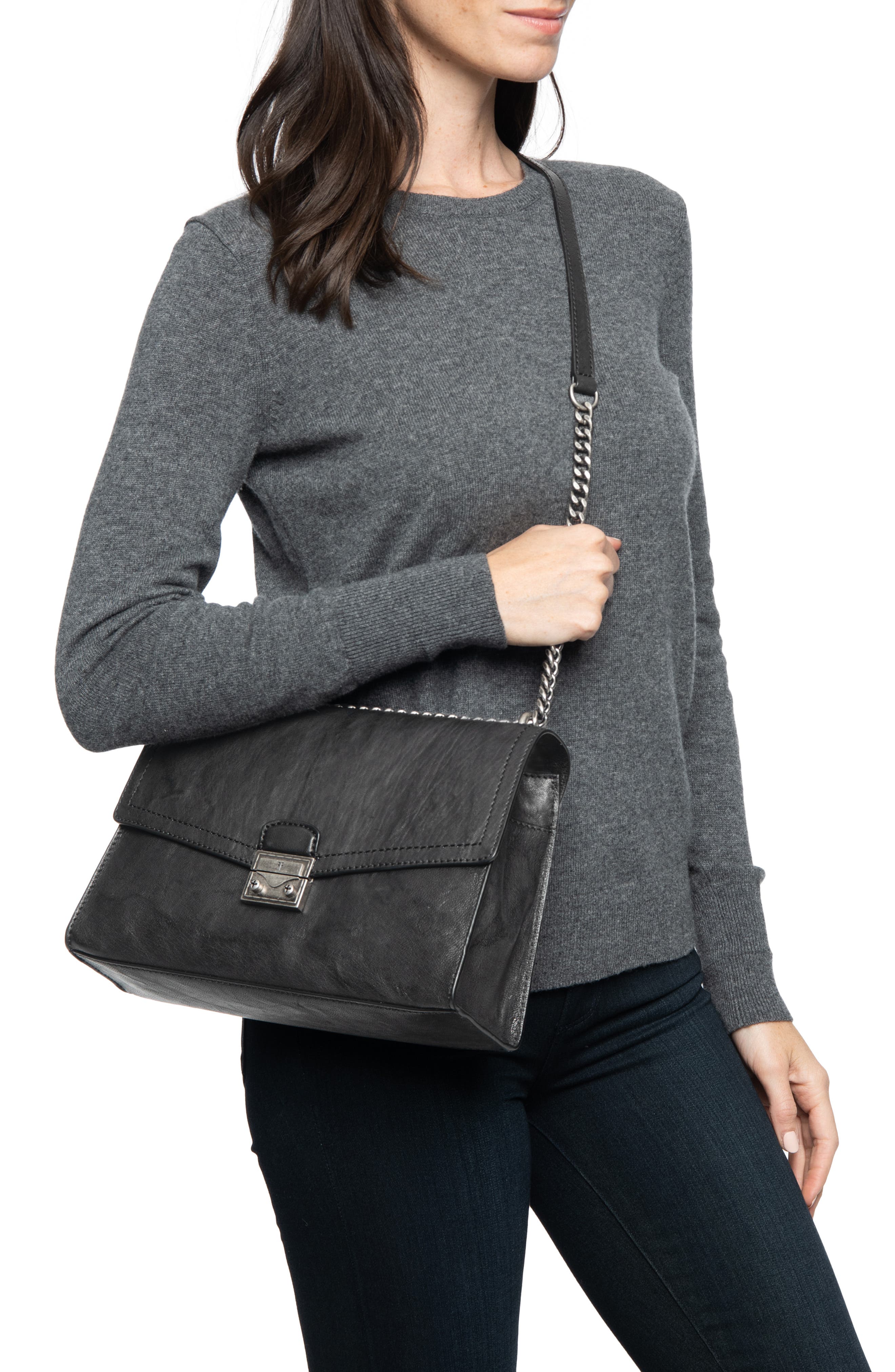 Frye Ella Leather Shoulder Bag, Alternate, color, 