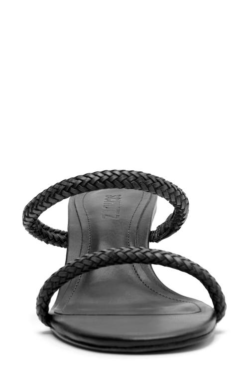 Shop Schutz Taliah Woven Strap Kitten Heel Slide Sandal In Black