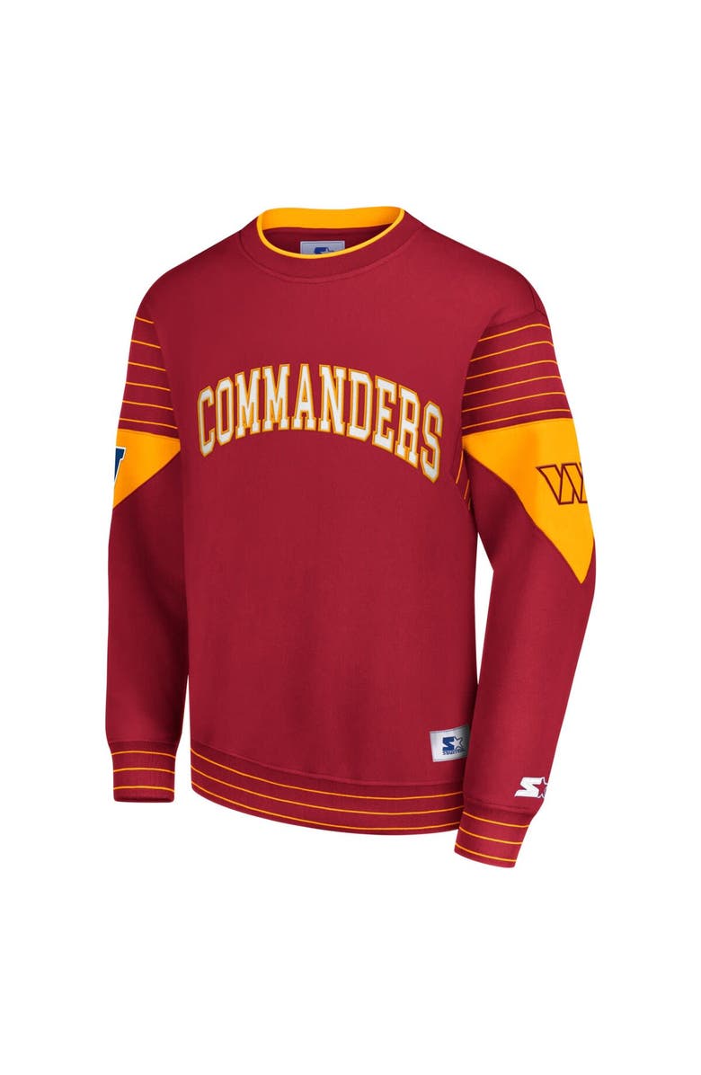 STARTER Men's Starter Burgundy Washington Commanders Face-Off Pullover Sweatshirt, Alternate, color,