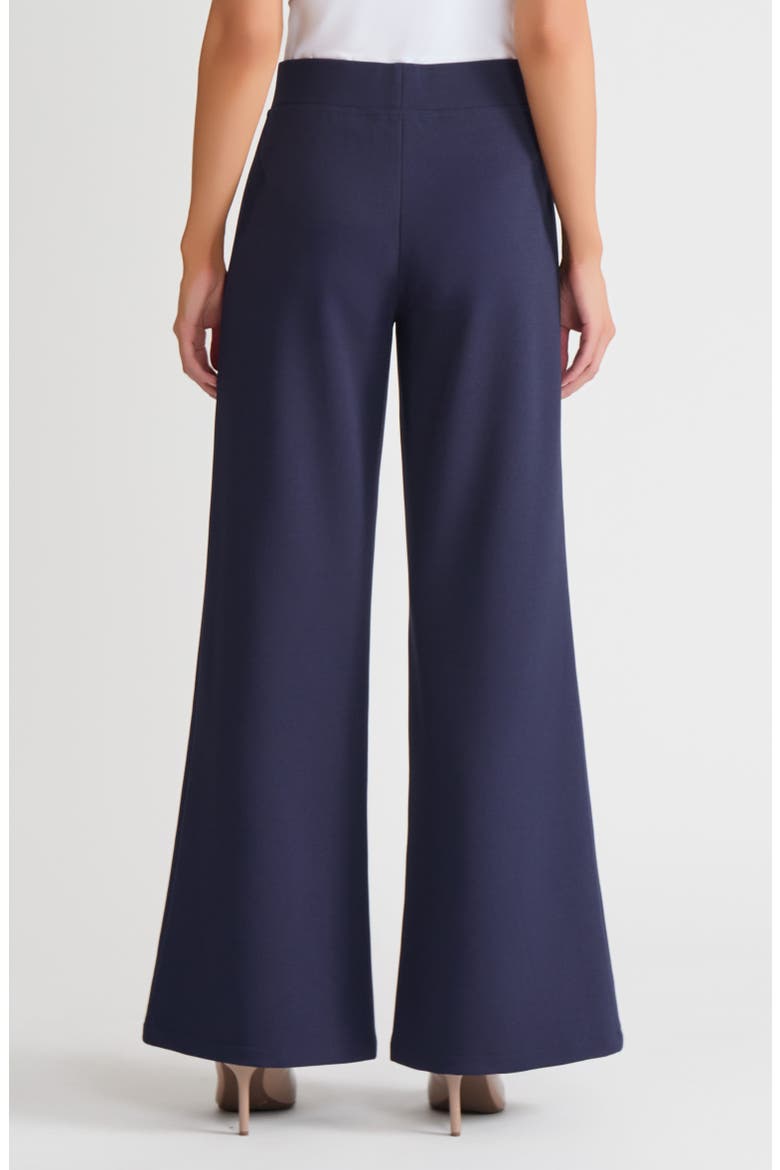 Stretch Deco Crepe Wide-Leg Pants, Alternate, color, Indigo