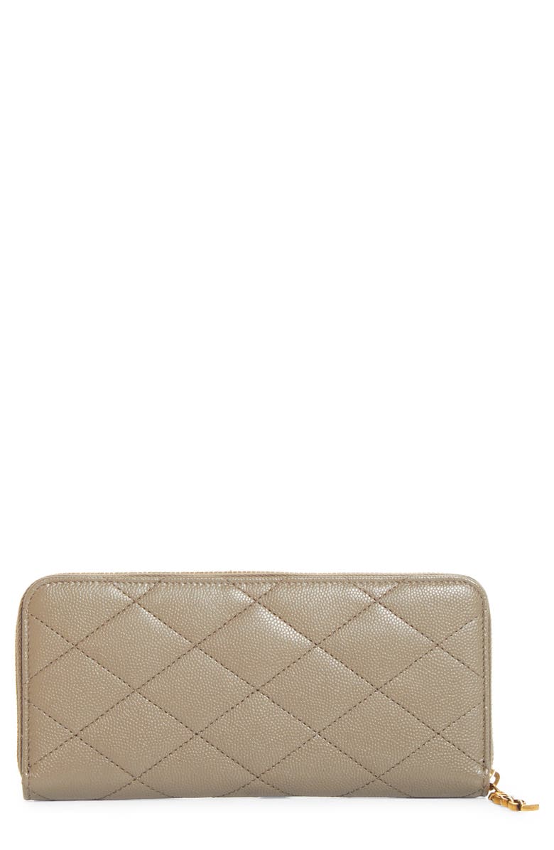Saint Laurent Cassandre Bijou Zip Wallet, Main, color, Light Taupe
