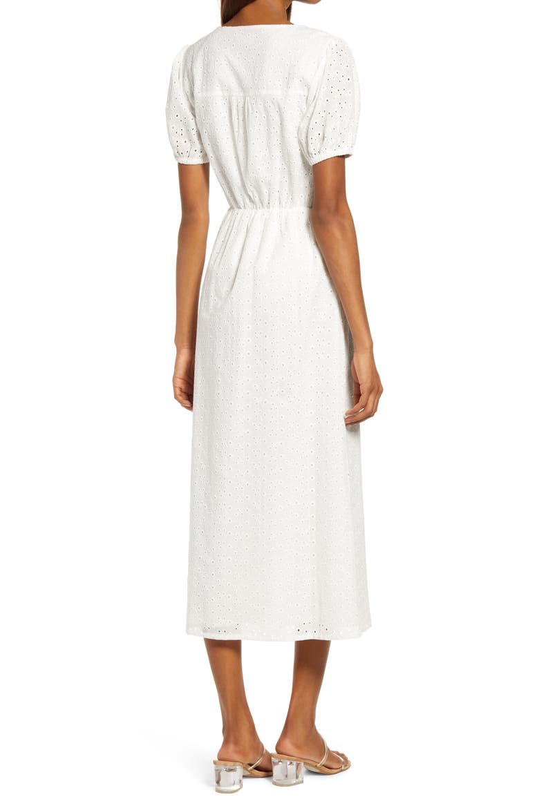 Idalia Cotton Eyelet Midi Dress, Alternate, color, OFF WHITE