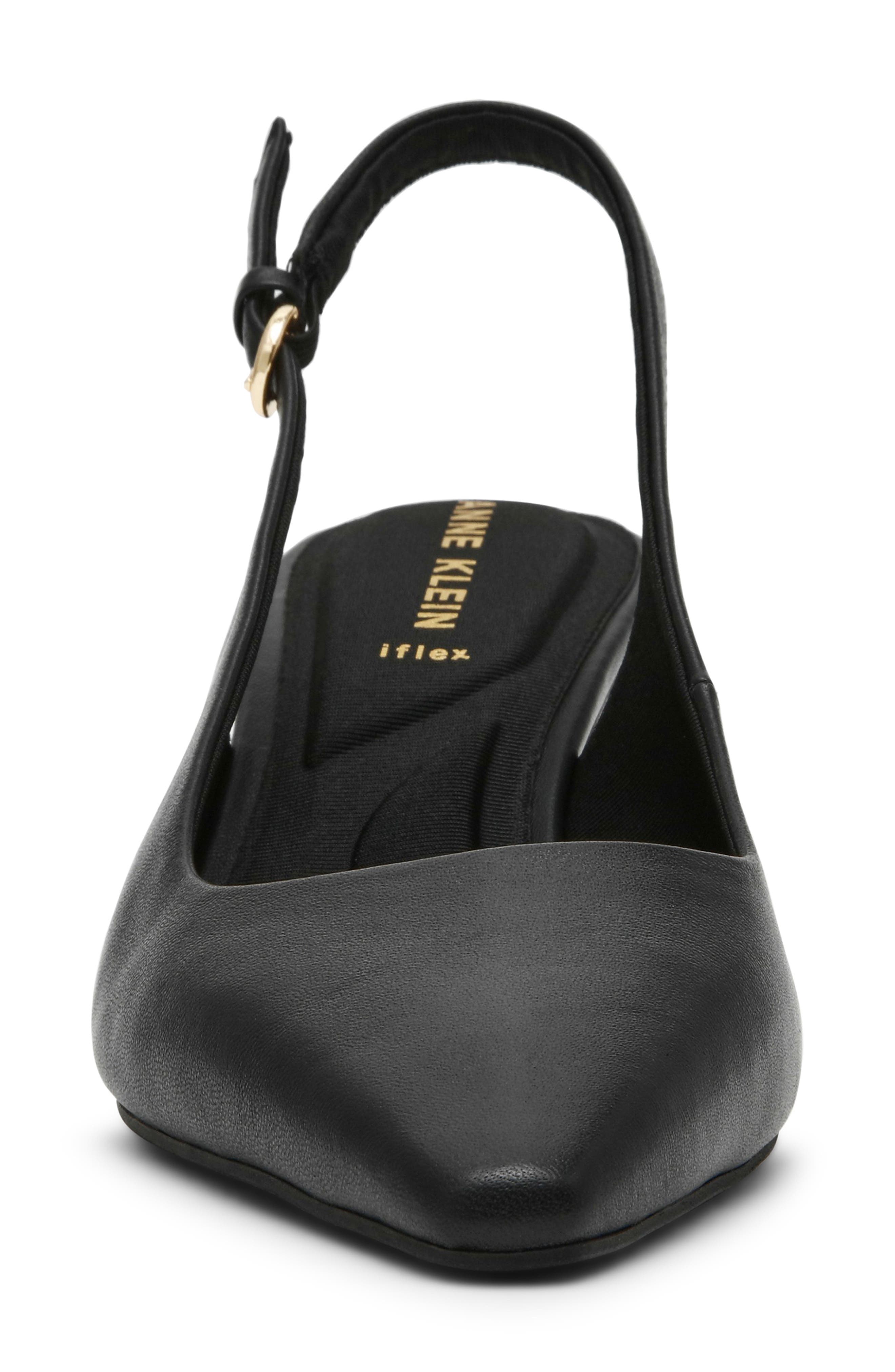 Cookie Wedge Slingback Pump, Alternate, color, BLACK LEATHER
