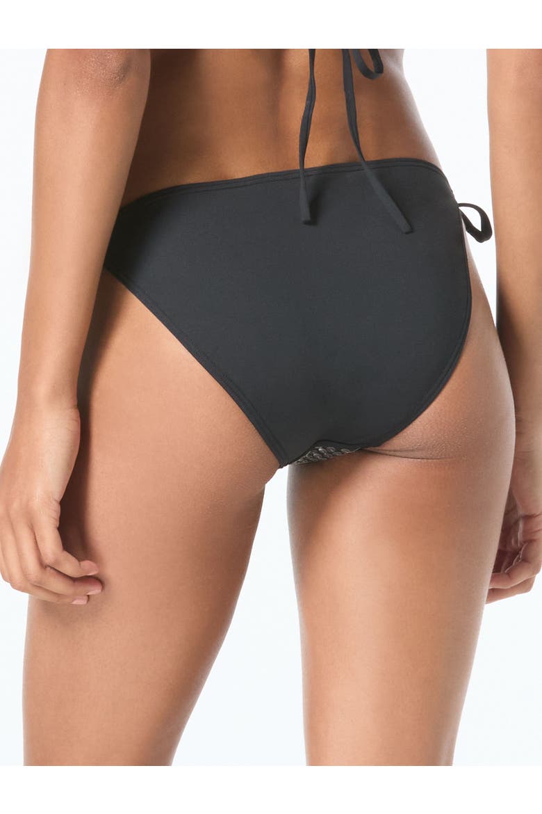 Sequin String Bikini Swim Bottom, Alternate, color, Black