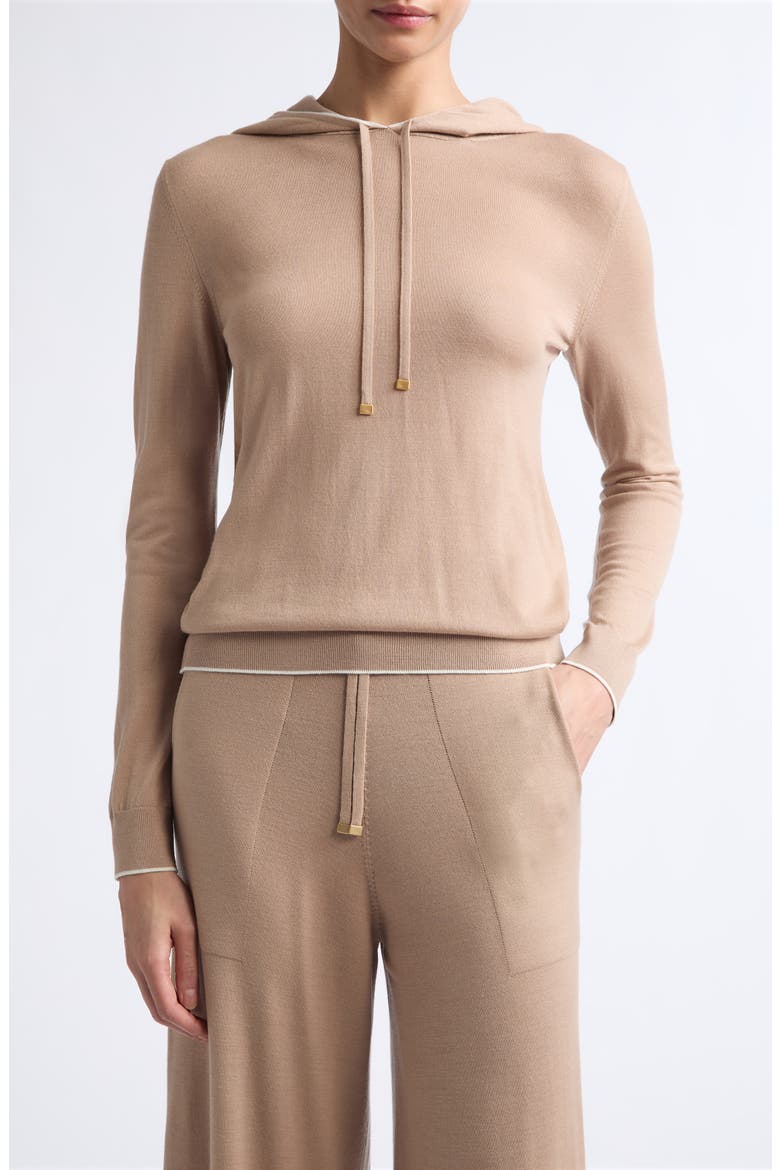 Merino Wool Hoodie, Main, color, 04A-01 CAMEL WHITE