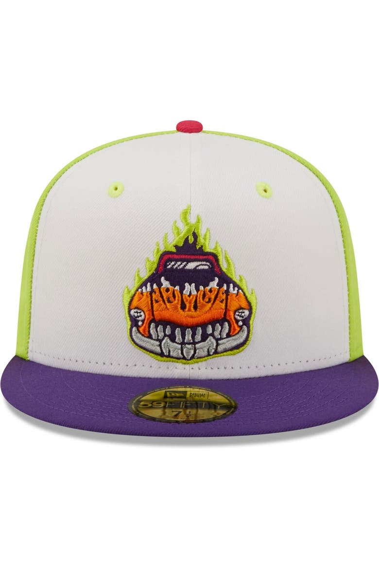 Men's New Era White/Purple Bólidos de Bowling Green Copa De La Diversion 59FIFTY Fitted Hat, Alternate, color, White