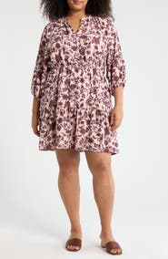 Melrose and Market Balloon Sleeve Fit & Flare Dress