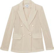 Reiss Fiore Open Stitch Cotton Blend Blazer