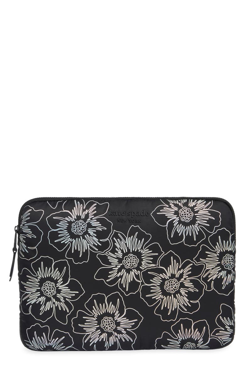 14-inch padded laptop sleeve, Main, color, HOLLYHOCK IRIDESCENT BLACK
