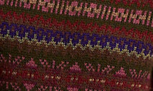 Ralph Lauren Fair Isle Long Sleeve Sweater Dress In Olive Multi