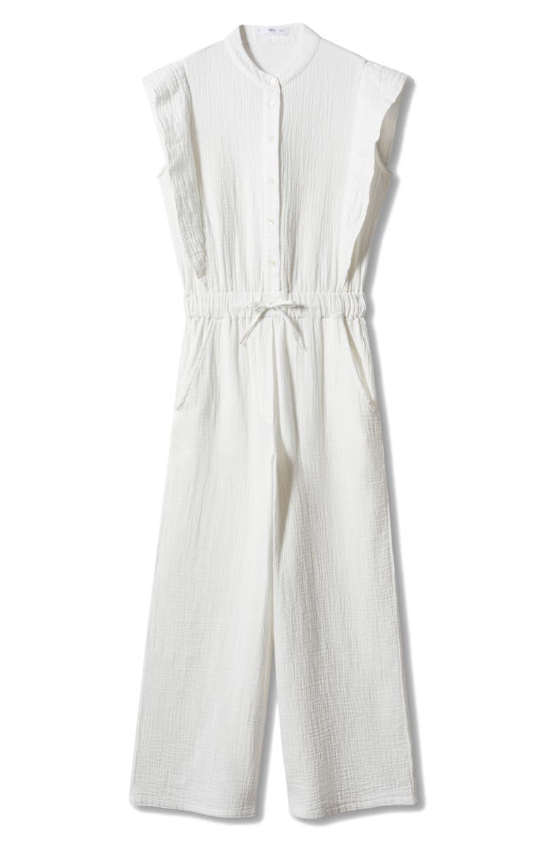 MANGO Cap Sleeve Cotton Jumpsuit, Alternate, color,