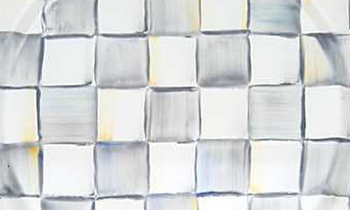 Mackenzie-childs Mackenzie Childs Sterling Check Set Of 4 Enameled Steel Charger Plates
