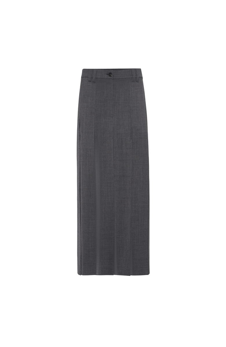 Brunello Cucinelli Long pleated skirt, Main, color, Anthracite