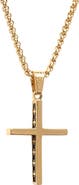 STEELTIME Men's 18k Gold Plated Cross Pendant Necklace