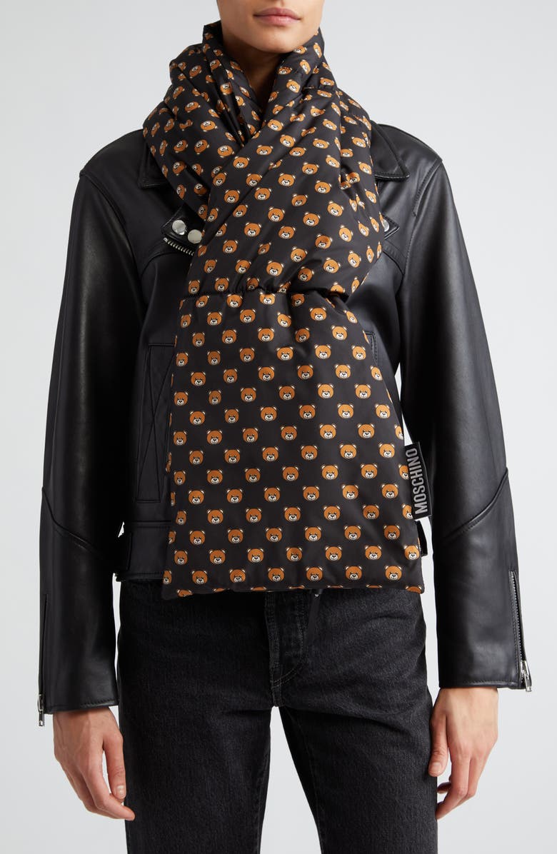 Moschino Bear Puffer Scarf, Alternate, color, 