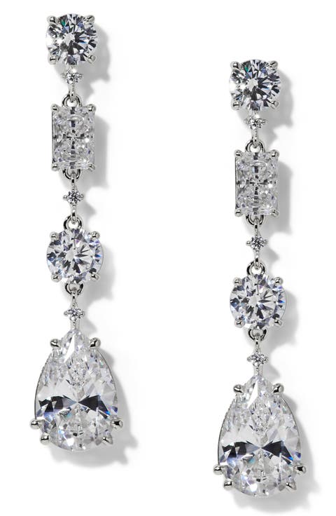 Everleigh Cubic Zirconia Linear Drop Earrings