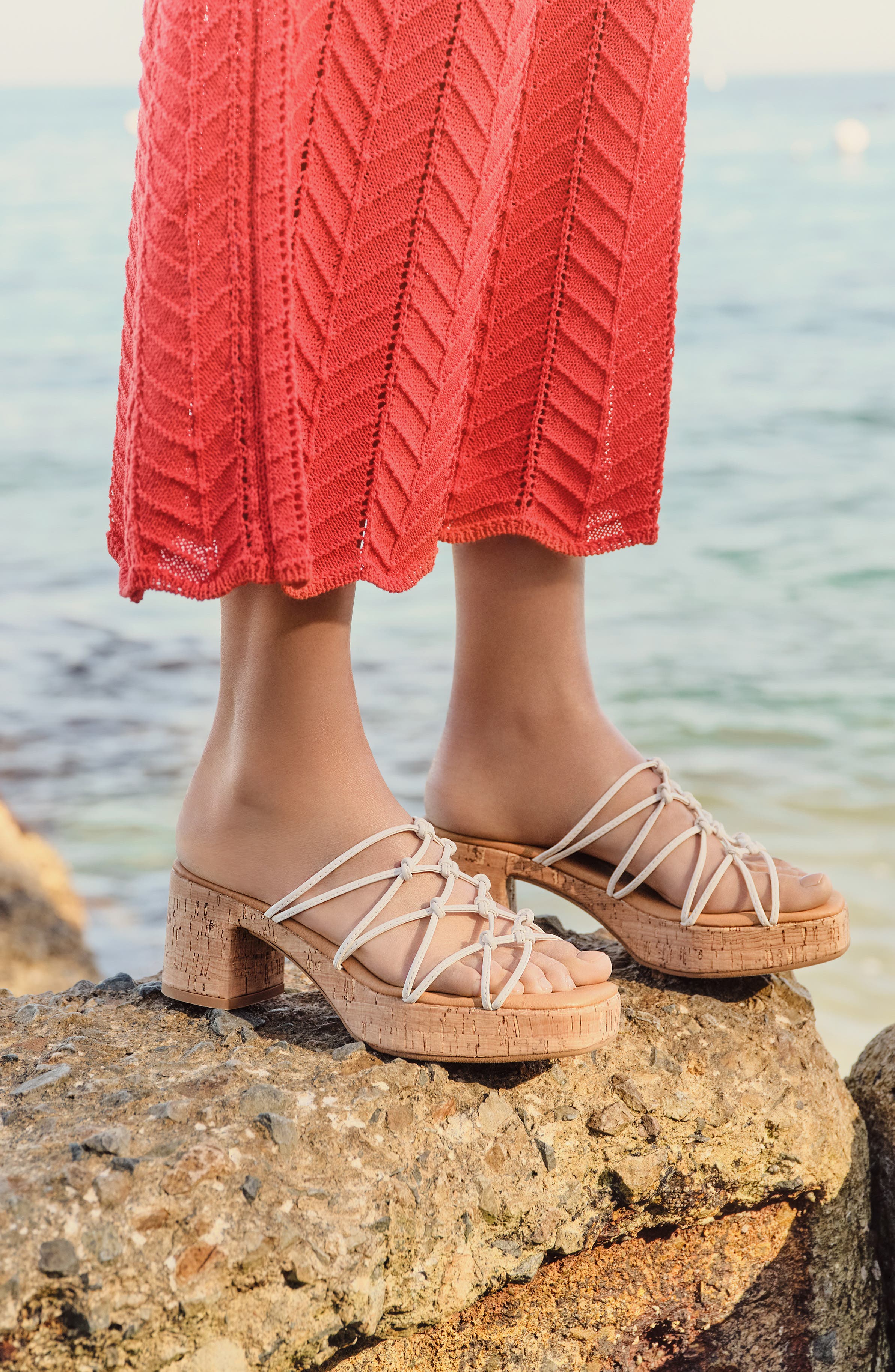 André Assous Camryn Platform Slide Sandal, Alternate, color, White