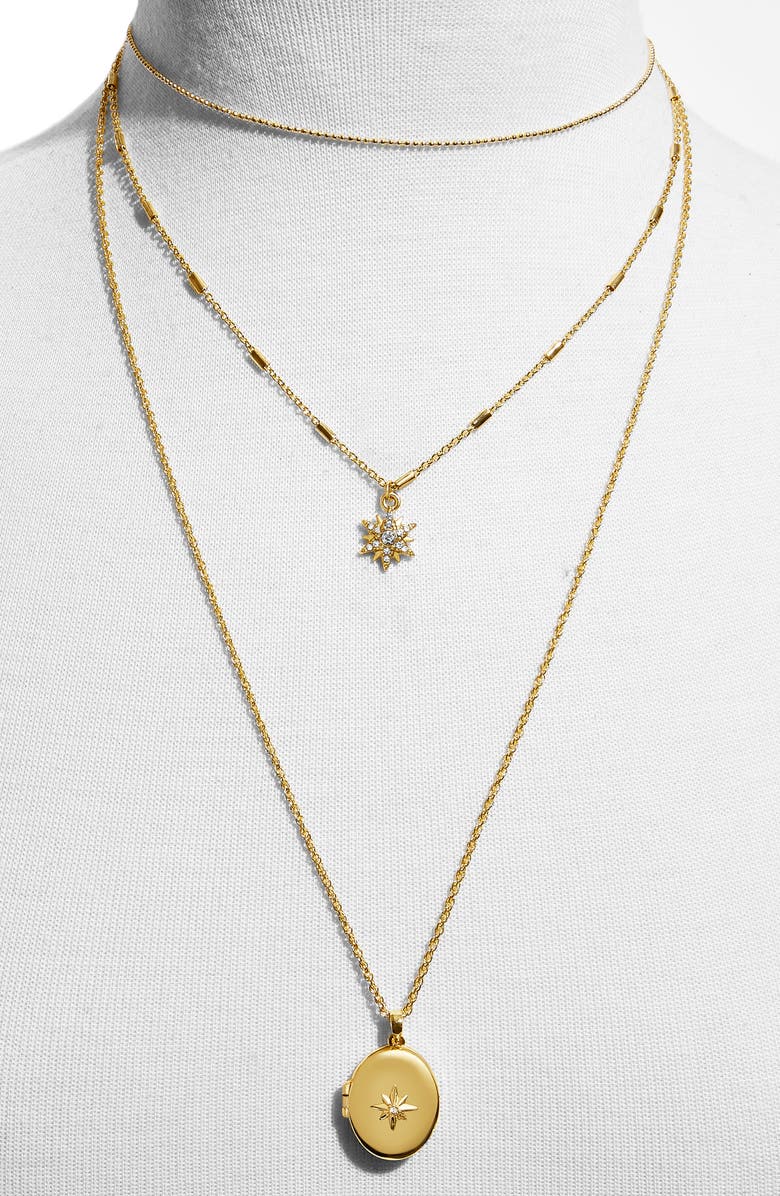 BaubleBar Melisandra Layered Pendant Necklace, Alternate, color, 