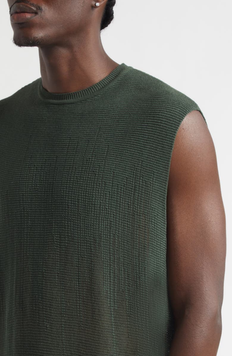 Homme Plissé Issey Miyake Brush Close-Up Crewneck Sweater Vest, Alternate, color, Green