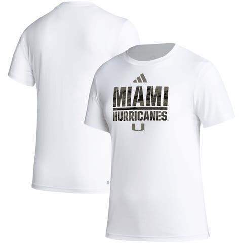 Women's adidas White Miami Hurricanes AEROREADY Military Appreciation Pregame T-Shirt