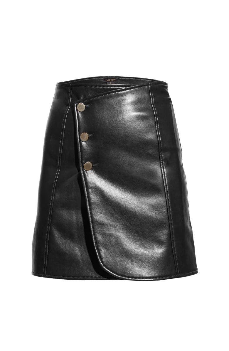 AS by DF Allison Recycled Leather Skirt, Alternate, color, Black