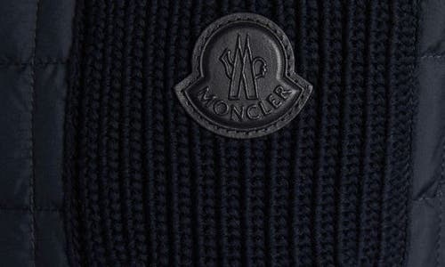 Moncler Box Quilted Down Vest In Navy Blue