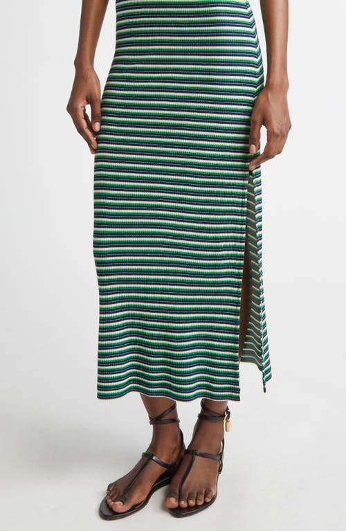Ramy Brook Everest Stripe Scoop-neck Midi Dress In Spring Navy Stripe Combo