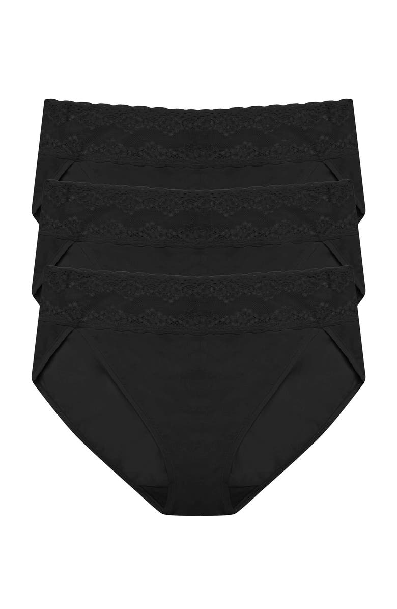 Natori Bliss Perfection One Size French Cut Brief 3-Pack, Main, color, Black