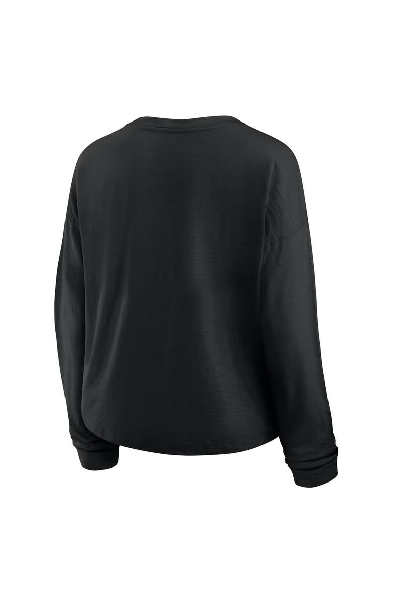 FANATICS Women
s Fanatics Black Vegas Golden Knights Oversized All Out Effort Long Sleeve Henley T-Shirt, Alternate, color, Black