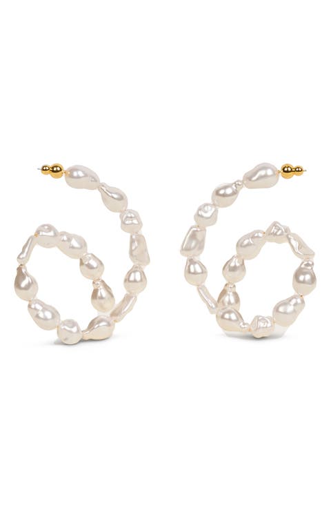 Kiara Imitation Pearl Drop Earrings